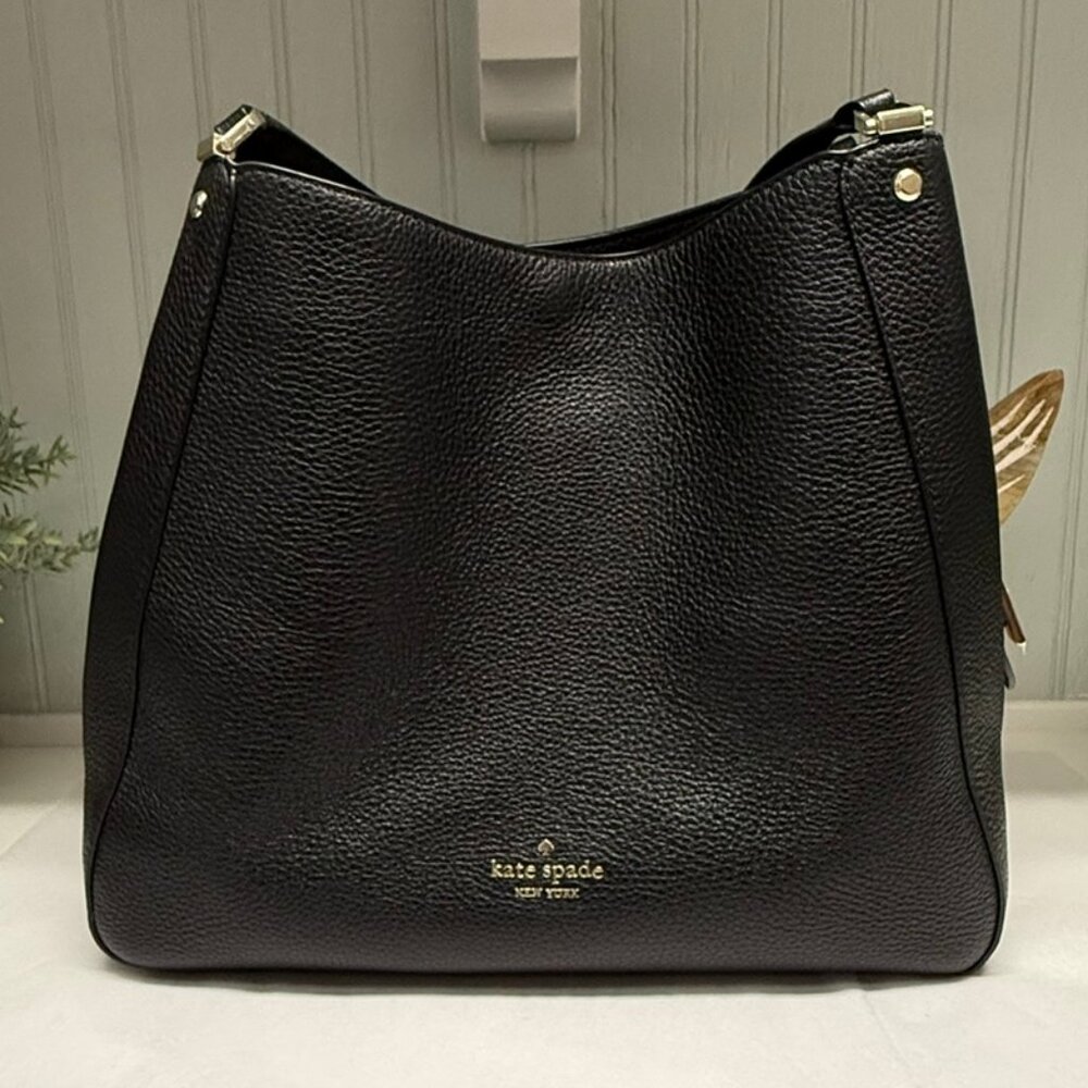 KATE SPADE Lena Triple Entry Shoulder Bag Pebbled Leather EUC Authentic